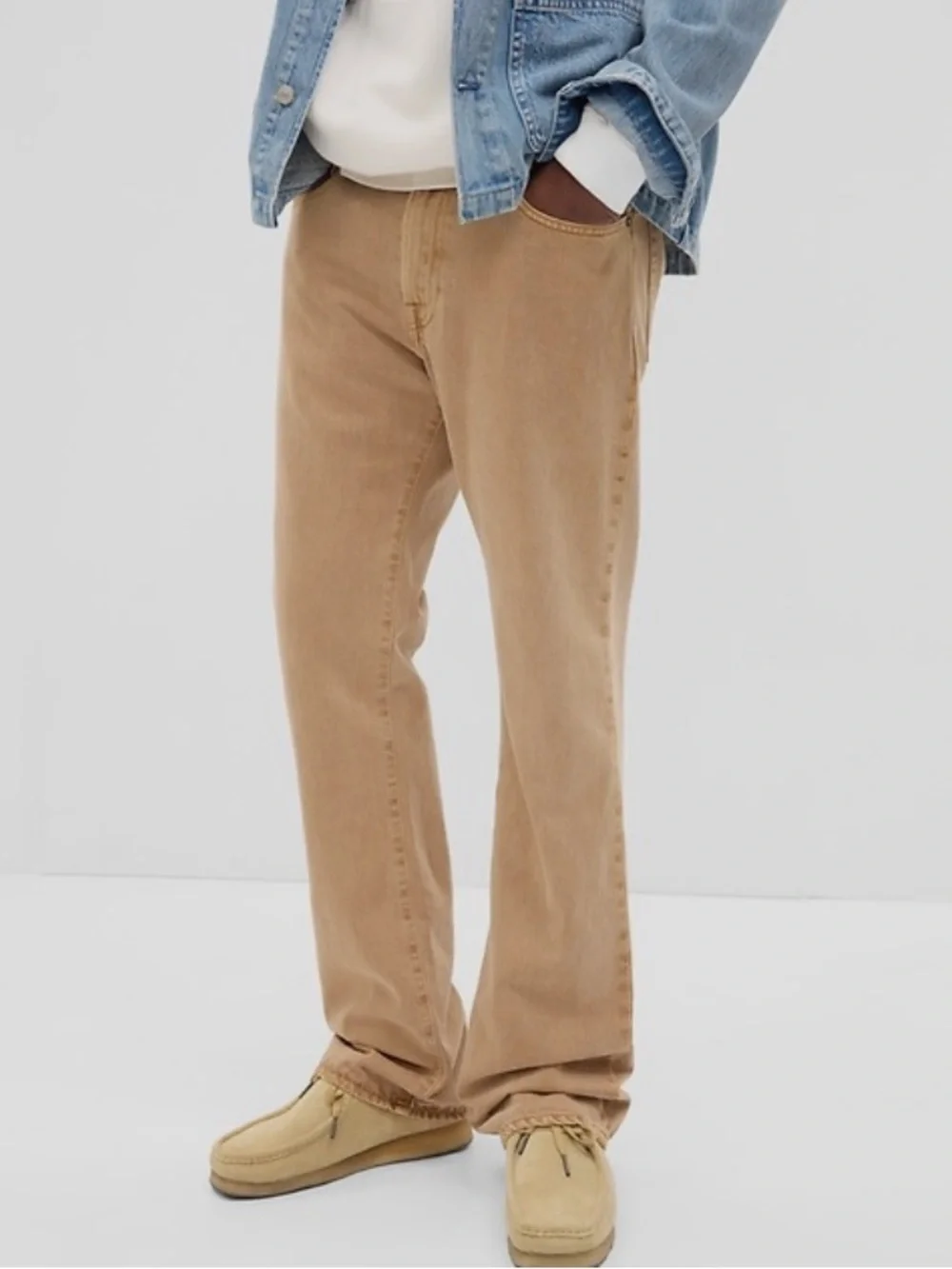 Gap Mens Brown Bootcut Jeans 36x34 100% Cotton Rigid Denim Workwear Mojave Color